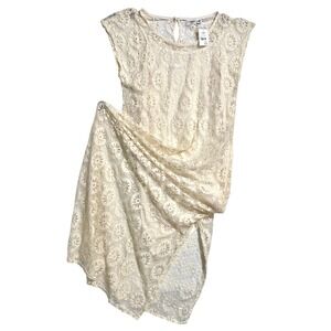 NEW Cato Woman Natural Floral Lace Maxi Dress Plus Size 14/16W Cream Sleeveless